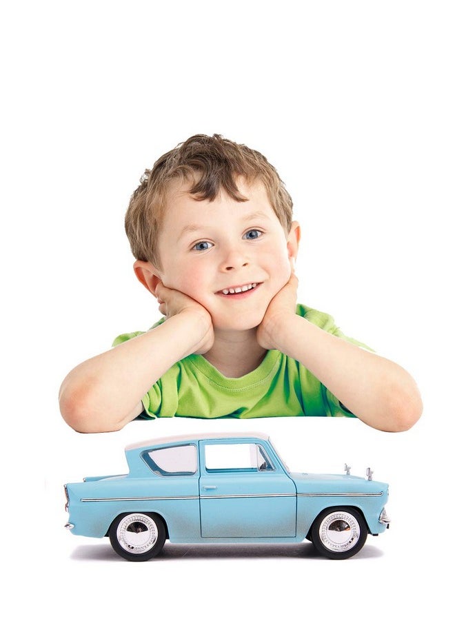 jada toys hollywood rides diecast 1:24 harry potter 1967 ford anglia car with harry potter action figure for kids age 8 years and above- Multi color
