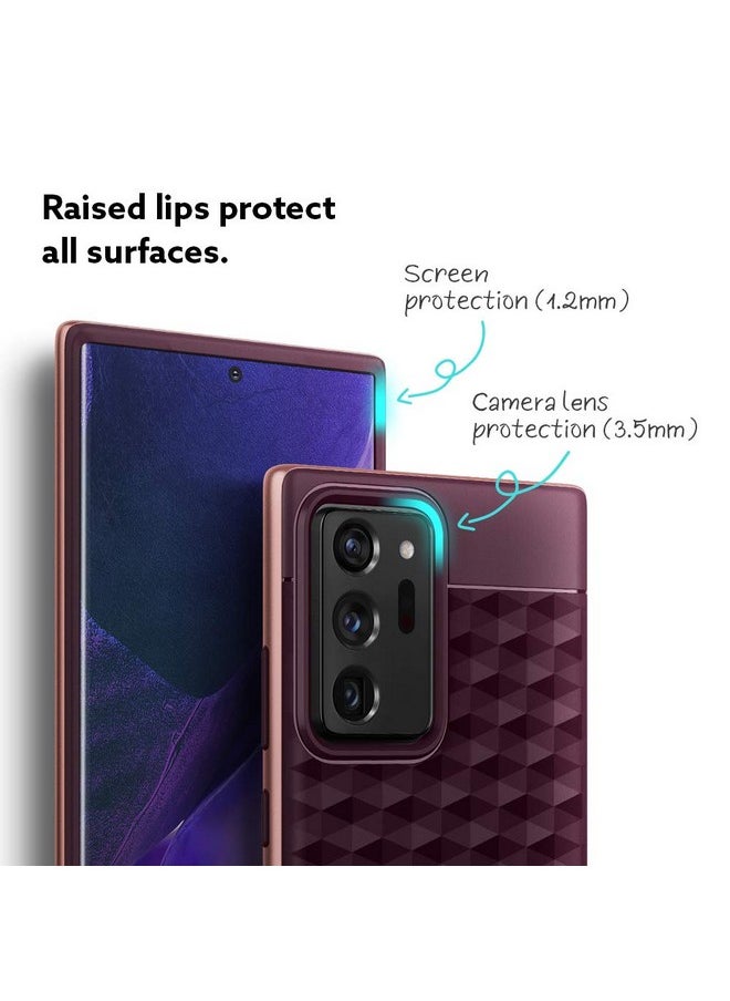 CASEOLOGY by Spigen Parallax Back Cover Case Compatible with Samsung Galaxy Note 20 Ultra (TPU and PC | Burgundy)