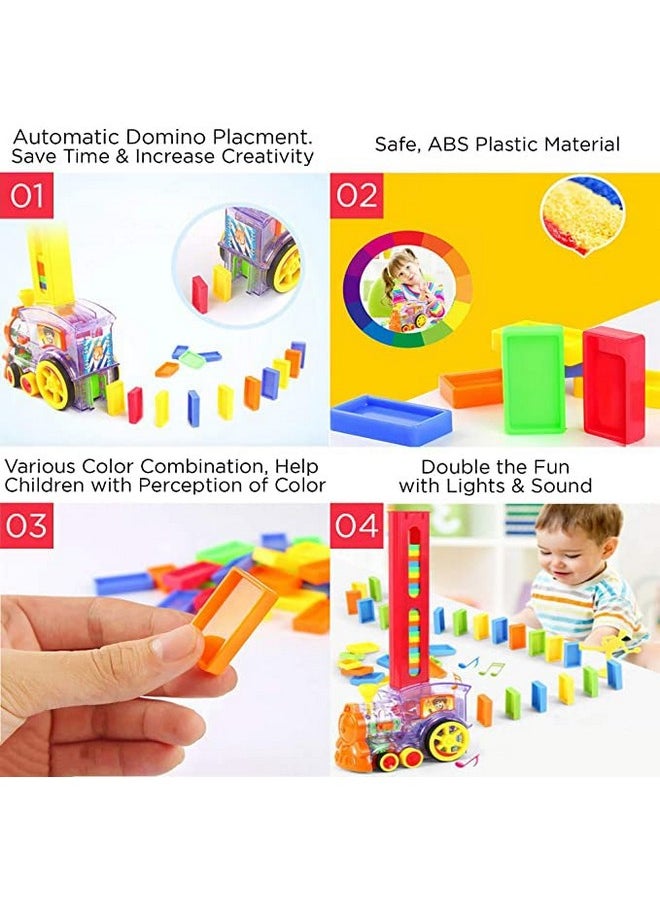 KITI KITS Domino Train Toy Car Truck Vehicle with Lights Sound for Kids Child (Nvj Enterprise)