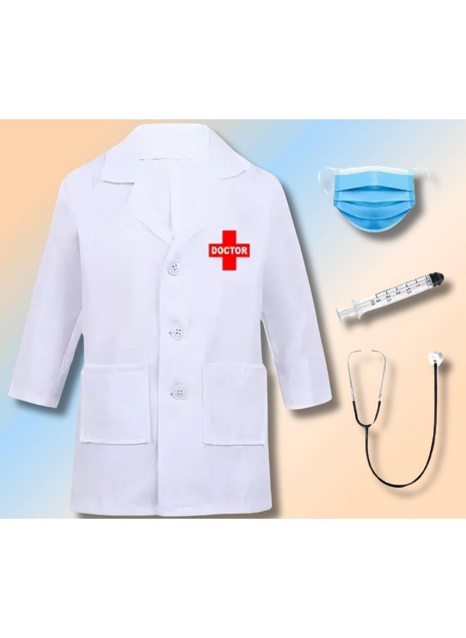 Fancy Steps Doctor and Nurse coat for kids, costume of Nurse and doctor for girls/Boys for birthday gift, school party, (Doctor_Set1, 4-5Years)