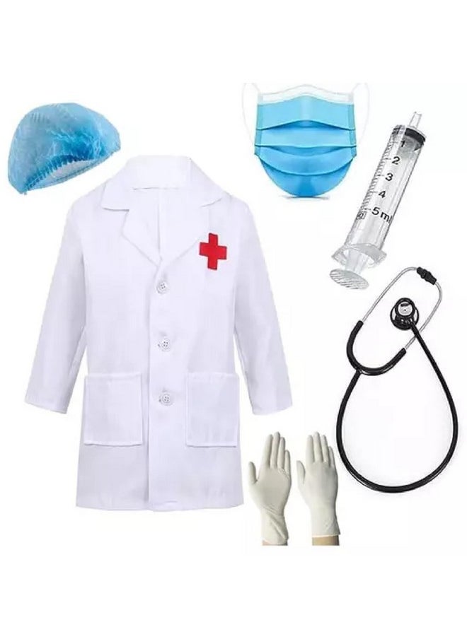 Fancy Steps Doctor and Nurse coat for kids, costume of Nurse and doctor for girls/Boys for birthday gift, school party, (Doctor_set7, 6-7Years)