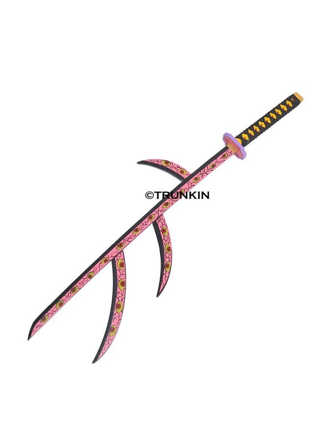 Trunkin 12 Years & More Katana For Cosplay Life Size Replica Wooden Toy Anime Accessory Toy Collectible | Wooden Sword (Kokushibo Nichirin)