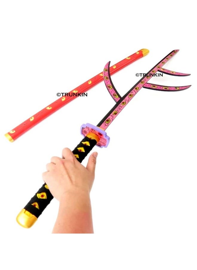 Trunkin 12 Years & More Katana For Cosplay Life Size Replica Wooden Toy Anime Accessory Toy Collectible | Wooden Sword (Kokushibo Nichirin)