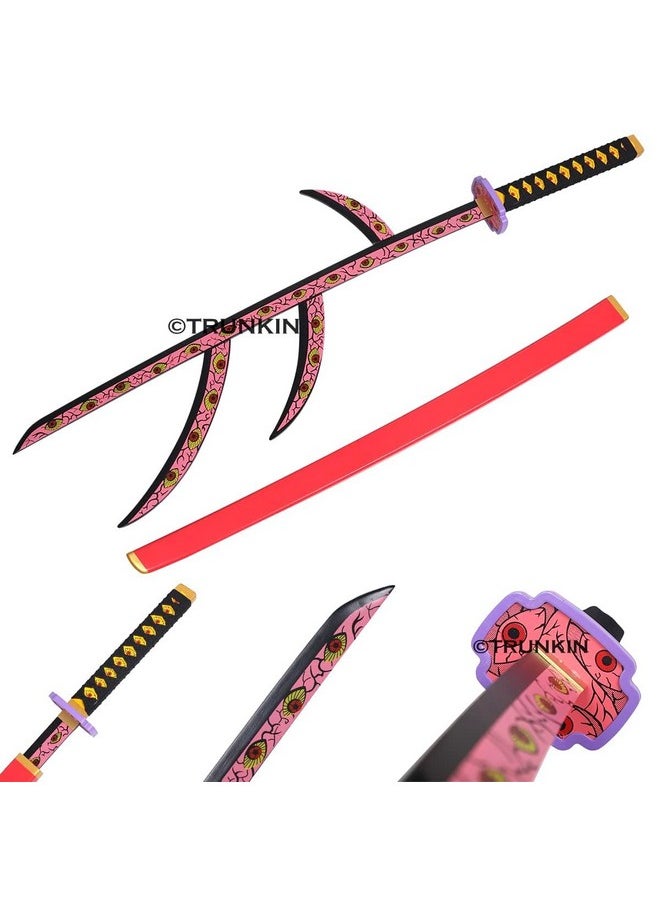 Trunkin 12 Years & More Katana For Cosplay Life Size Replica Wooden Toy Anime Accessory Toy Collectible | Wooden Sword (Kokushibo Nichirin)
