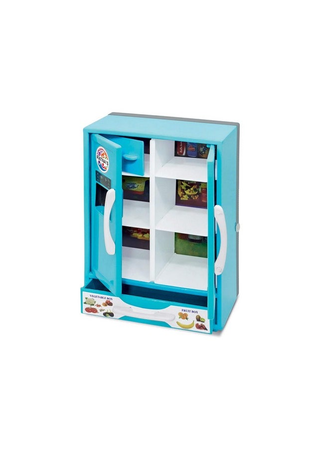Ratna's Plastic Toy Refrigerator Role Play Household Kitchen Appliance Miniature Toy for Kids, Blue