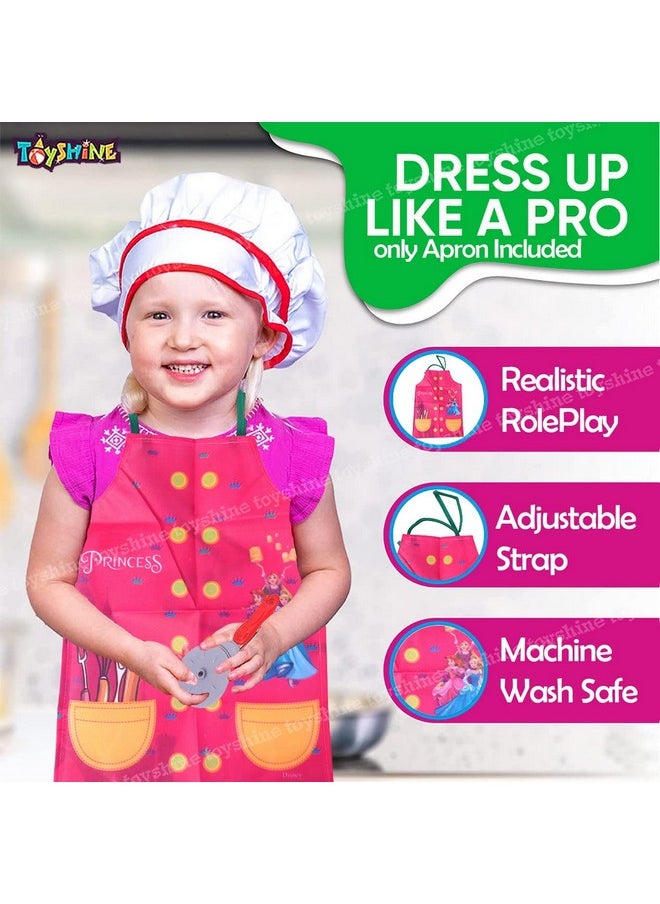 Toyshine Round Pizza Party Fast Food Pretend Cooking & Cutting Play Set with Apron Toy for Kids (Multi-Color)