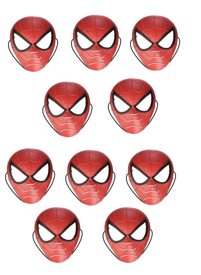 FI - FLICK IN 10pcs Superhero Face Mask For Kids Mask For Birthday Theme Party Eye Mask Superhero with Elastic Band (Pack of 10, Red)