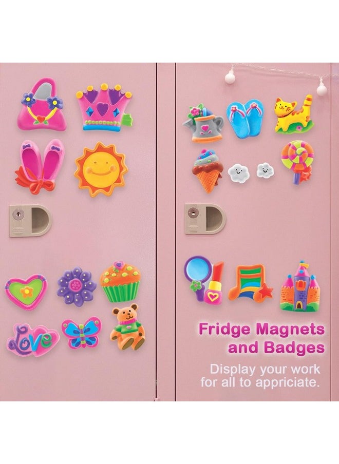 Ratna's Classic Fridge Magnets Mould & Paint Senior DIY Kit - Create 24 Adorable Plaster Fridge Magnets & Badges - Fun Craft Activity for Kids & Adults