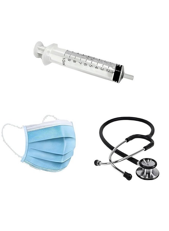 Fancy Dress Kids Doctor Roleplay Playset (Doctor Coat, Stethoscope & Mask)