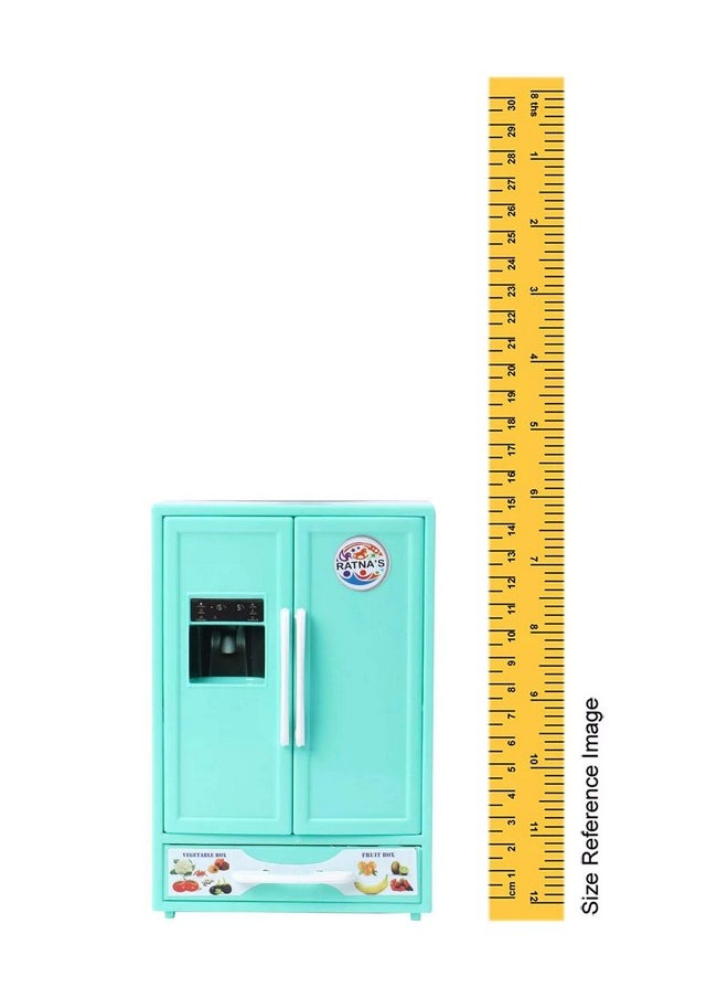 Ratna's Plastic Toy Refrigerator Role Play Household Kitchen Appliance Miniature Toy for Kids, Green