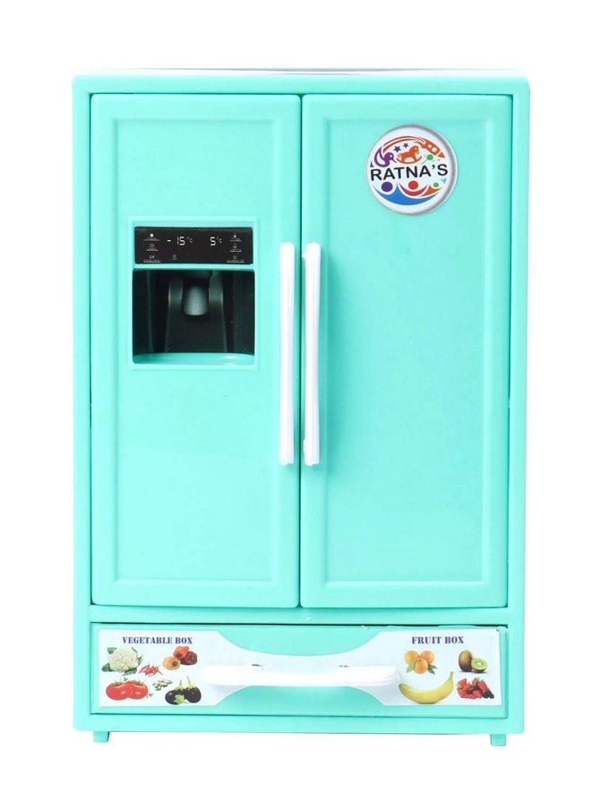 Ratna's Plastic Toy Refrigerator Role Play Household Kitchen Appliance Miniature Toy for Kids, Green