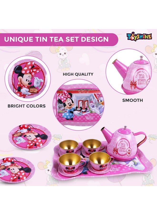Toyshine 14 Pcs Stainless Steel Kitchen Set Tea Party Pretend Play Fun Learning Playset Toy for Kids 3+, Model E
