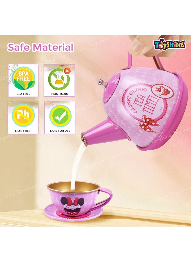 Toyshine 14 Pcs Stainless Steel Kitchen Set Tea Party Pretend Play Fun Learning Playset Toy for Kids 3+, Model E