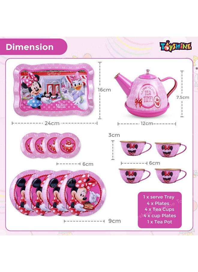 Toyshine 14 Pcs Stainless Steel Kitchen Set Tea Party Pretend Play Fun Learning Playset Toy for Kids 3+, Model E