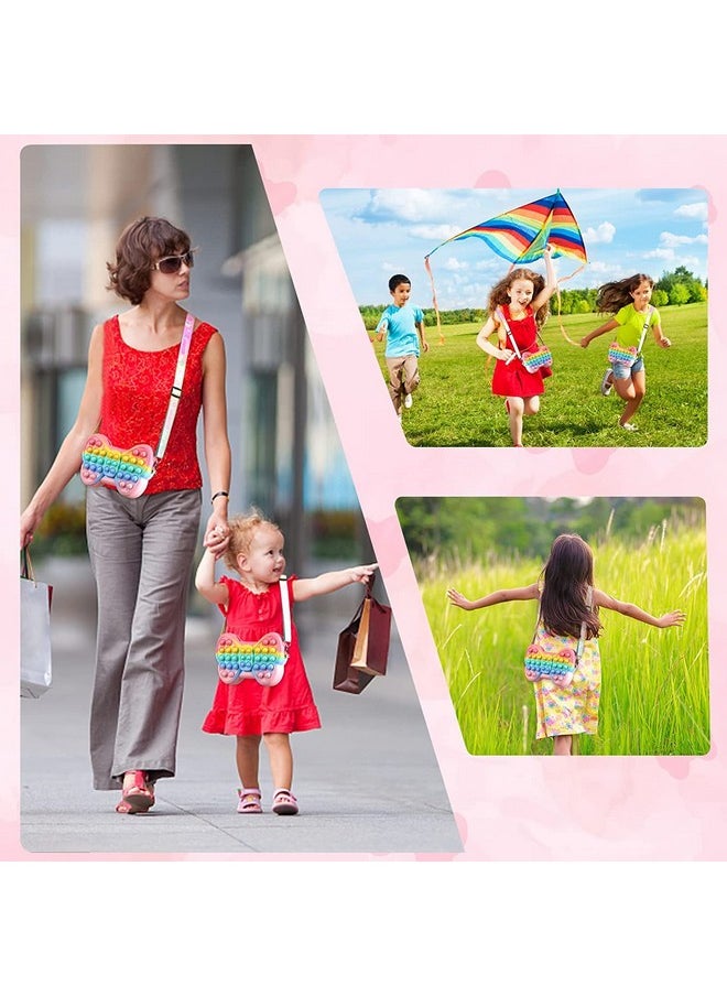 Party Propz Pop It Bag for Girls - Rainbow Butterfly Pop It Pouch | Silicone Popit Bag for Girls, Women, Kids | Return Gift for Kids | Cross Body Sling Bag Purse for Girls Kids | Kids Purse for Girls
