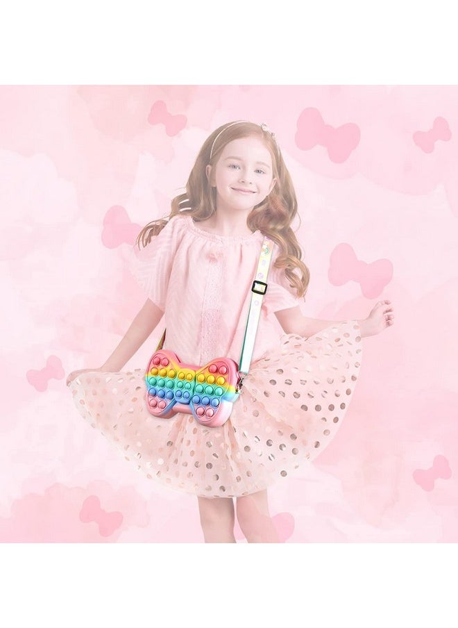 Party Propz Pop It Bag for Girls - Rainbow Butterfly Pop It Pouch | Silicone Popit Bag for Girls, Women, Kids | Return Gift for Kids | Cross Body Sling Bag Purse for Girls Kids | Kids Purse for Girls