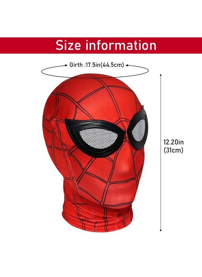 FANCYKU® 3D Spider-Man Mask, Spiderman Masks Spider Man Cosplay Costumes Superhero Lenses, Superhero Costume Mask for Adult Kids, Role Play Superhero Masks for Halloween Masquerade Cosplay (Red)