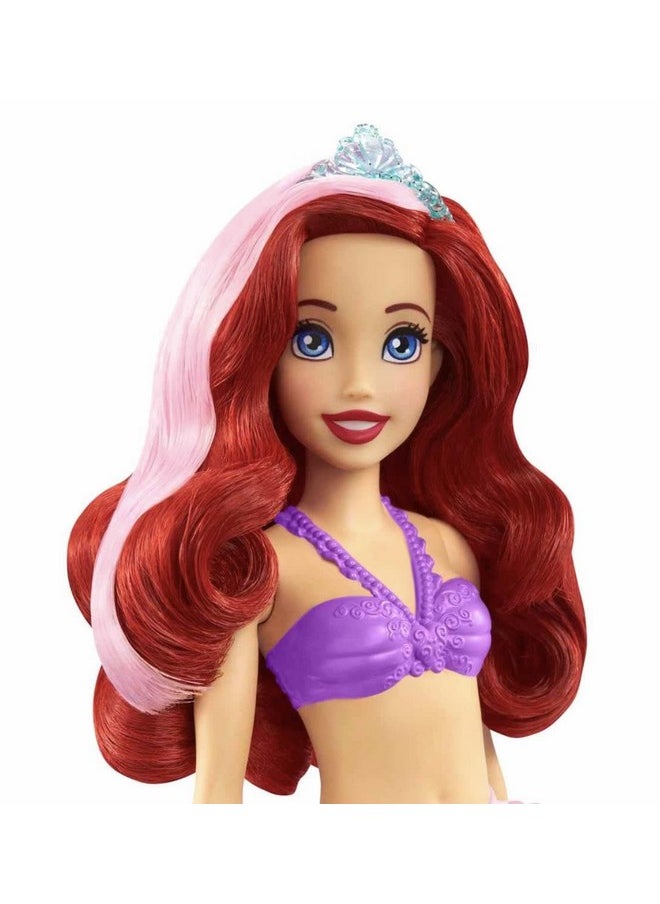 Disney Mattel Princess Toys, Ariel Mermaid Doll with Color-Change Hair and Tail, Color Splash Water Toy Inspired by The Movie