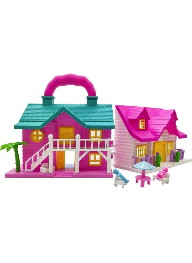 BabyGo Dream Funny House Play Set Doll House Set for Boys and Girls | Pretend Play Set | Multicolor Made in India (Doll House Set of 19 pcs)