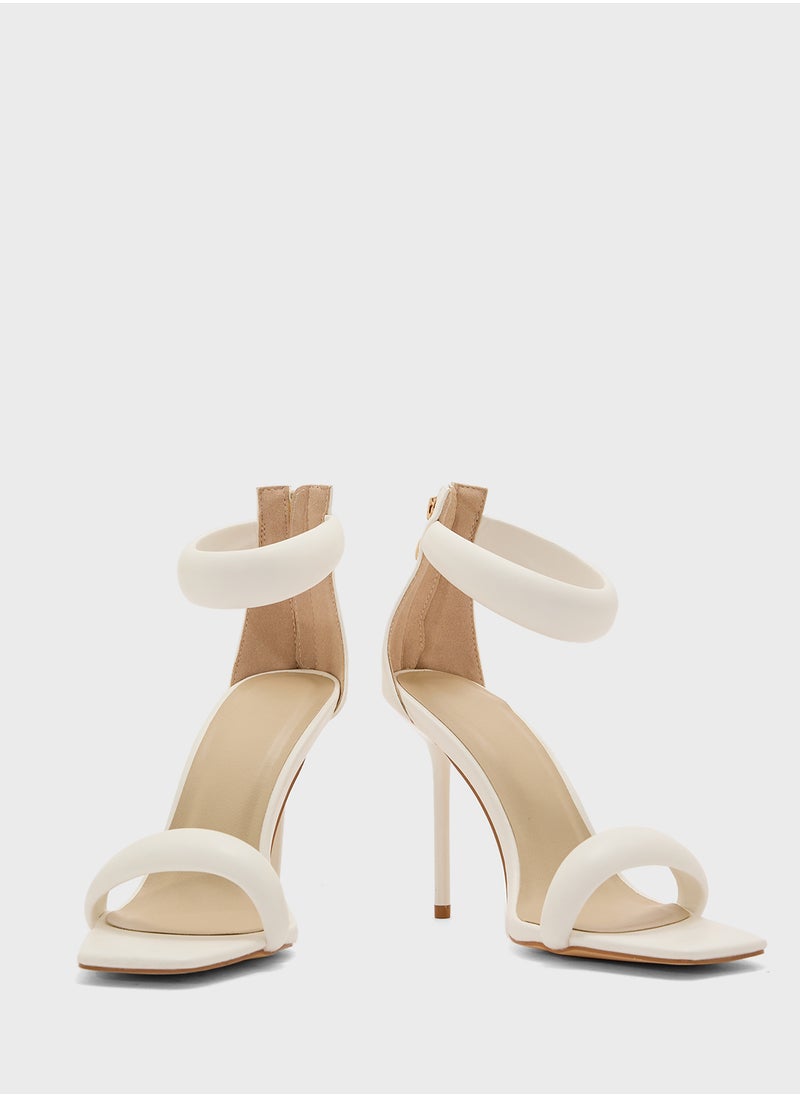 Padded Straps High Heel Stiletto Sandal