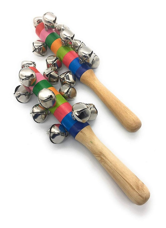 Sri Balajee Bangles Beautiful Handcrafted Bell Rattle Musical Instrument Toys for Kids (Multicolour) - Set of 2