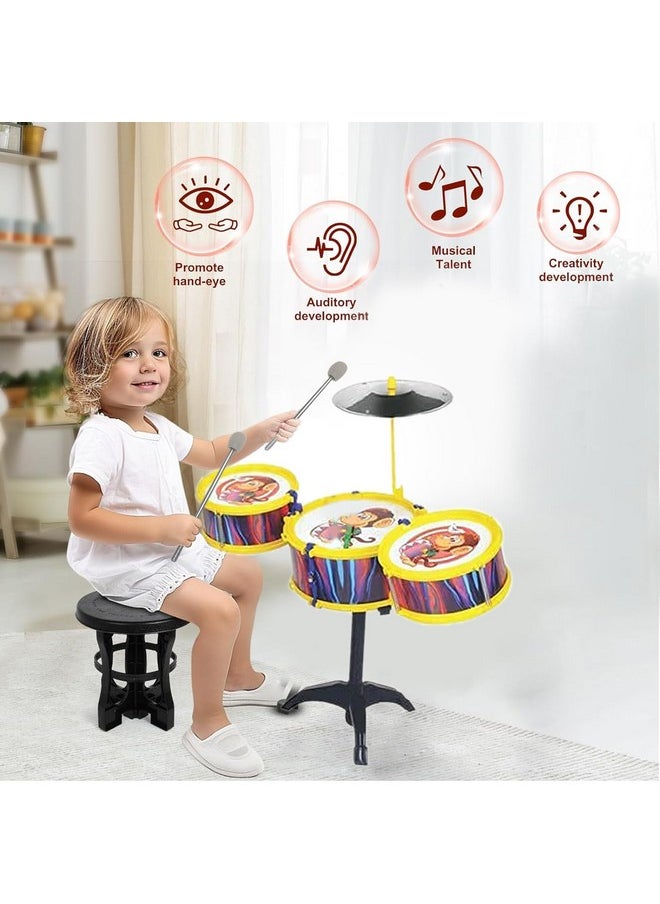 AASA Combo Pack of Portable Drum Set and 37 Keys Multifunctional Piano Keyboard Set Musical Toy for Kids Boys and Girls Birthday Gift Item-Pack of 1