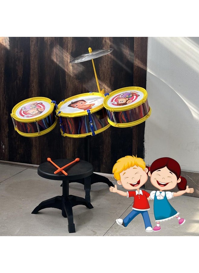AASA Combo Pack of Portable Drum Set and 37 Keys Multifunctional Piano Keyboard Set Musical Toy for Kids Boys and Girls Birthday Gift Item-Pack of 1