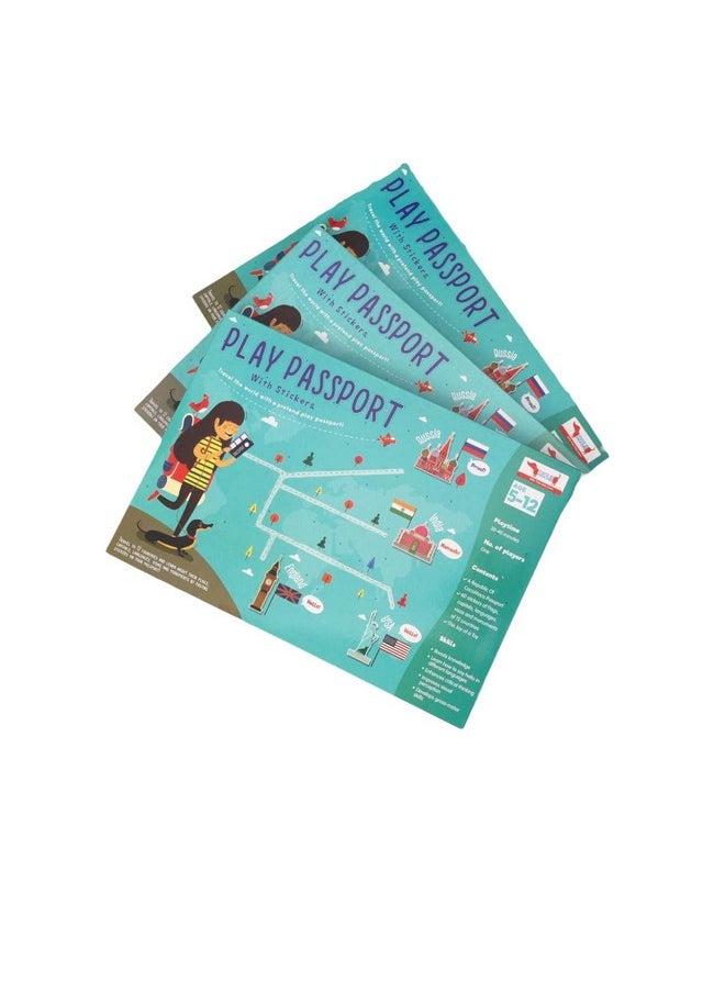 CocoMoco Kids Return Gift Combo Pack for Kids Birthday - 3 Pieces of Play Passport Activity Kit with Flags, Monuments, Capitals, Languages STEM Educational Toy