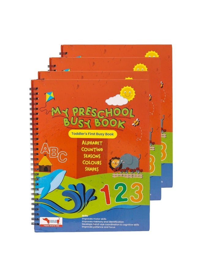 CocoMoco Kids Montessori Busy Book for Toddlers - Quiet Book for Kids, Learning Toys for 2-5 Year olds, Preschool Birthday Return Gift for Kids (Pack of 5)