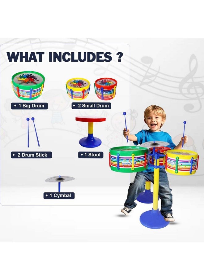 AASA Kids Drum Set Musical Fun Play Instrument Toys for Boys and Girls, Birthday Gift Item (Drum Set M2)