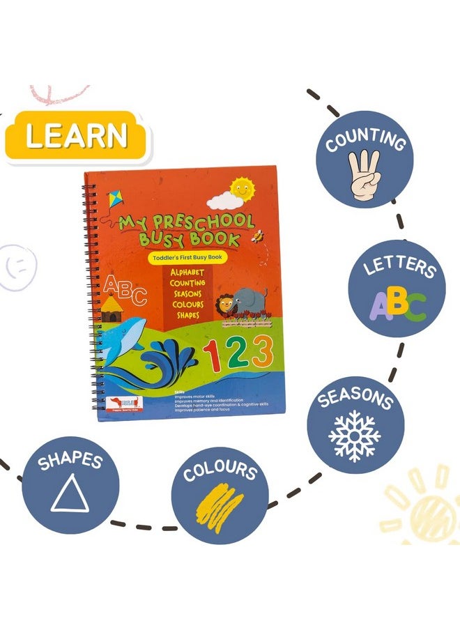 CocoMoco Kids Montessori Busy Book for Toddlers - Quiet Book for Kids, Learning Toys for 2-5 Year olds, Preschool Birthday Return Gift for Kids (Pack of 10)