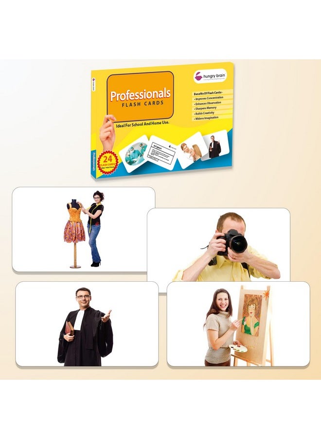 My First Professionals Flash Cards for Toddlers, 24 Cards, 48 Sides, Montessori, Educational, Kindergarten, Preschool Learning Activities, Gifts for Kids, 1-4 Years Babies, Educational Flashcards