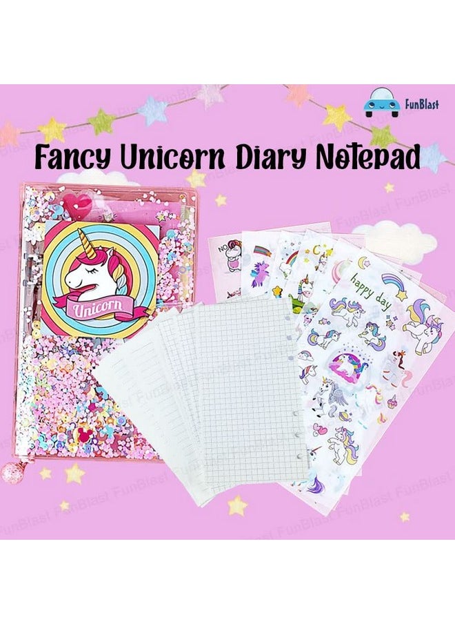 FunBlast 13 In 1 Diy Unicorn Diary For Girls, Unicorn Notebook For Girls With Pen, Unicorn Kit For Girl, Unicorn Return Gift For Girl, Kid Diary Unicorn - Diy Diary For Kids/Girl, 40 Pages, Multicolor