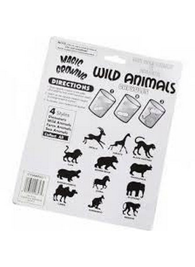 Water Grow Foam Magic Capsules Toys - 2 Theme Packs (Each 12 + 12 Capsules) (Dinosaurs & Wild Animals) (Multicolor).