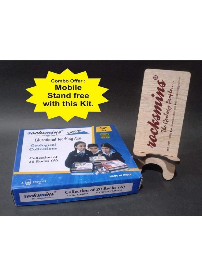 rocksmins Ro20Ptms Rocks Collection Set Of 20 + Free Mobile Stand For Students Of Online School Education