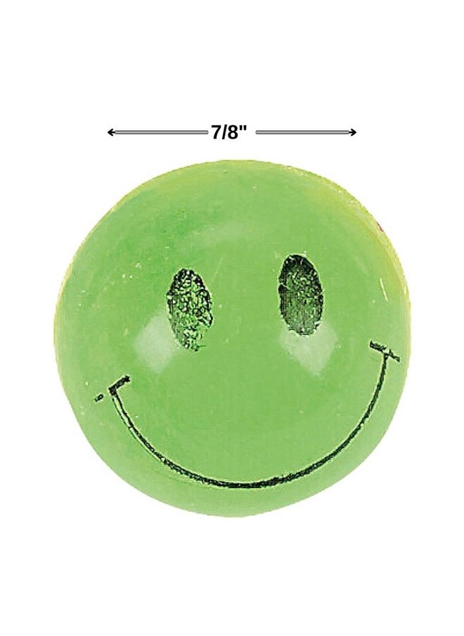 Fun Express - Mini Neon Smile Face Bouncing Balls - Toys - Balls - Bouncing Balls - 144 Pieces