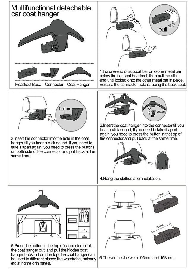 Oshotto Multifunctional CH-01 Detachable Car Coat Hanger Universal for All Cars