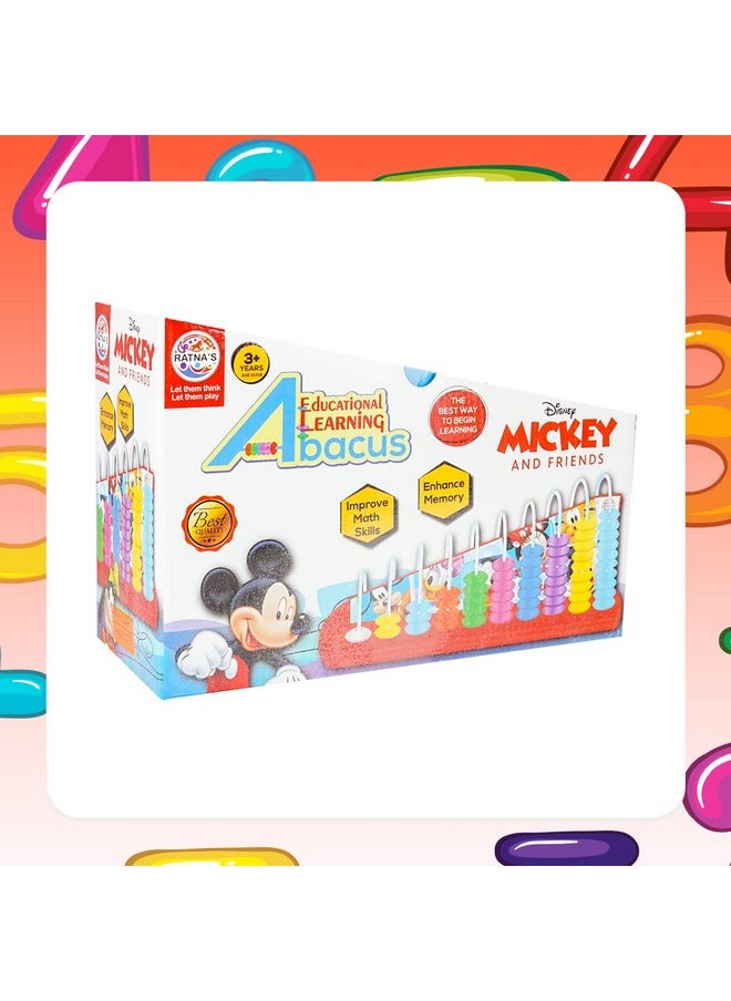Ratna's Mickey & Friends Learning Abacus for Counting Addition Subtraction | Math's Learning Early Educational Kit Toy for Kids 3+ Years