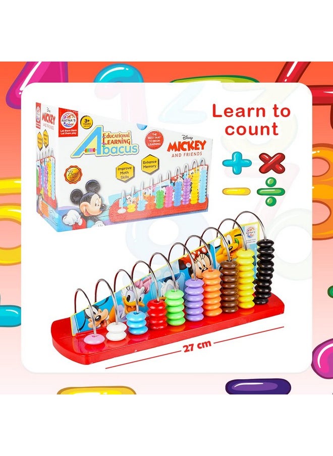 Ratna's Mickey & Friends Learning Abacus for Counting Addition Subtraction | Math's Learning Early Educational Kit Toy for Kids 3+ Years