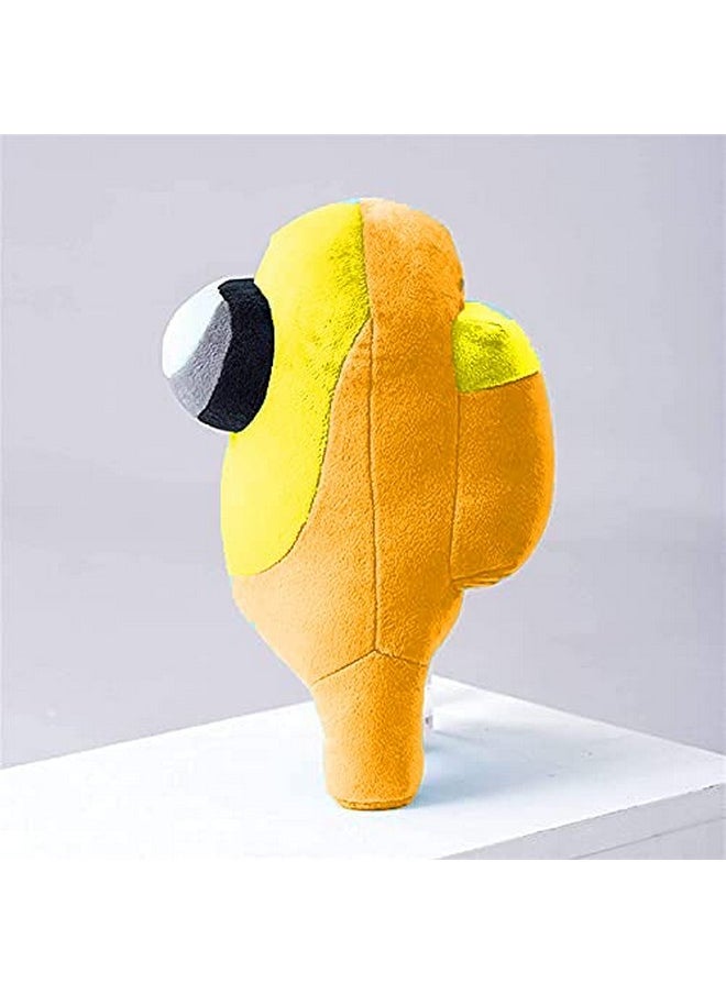 CLICK4DEAL Among Us Plush Toy (18 cm) Among Us Merch Cute Soft Plush Bulging Eyes Astronaut Plush Figure Toy (Yellow and Orange) Lovely Toy Figure