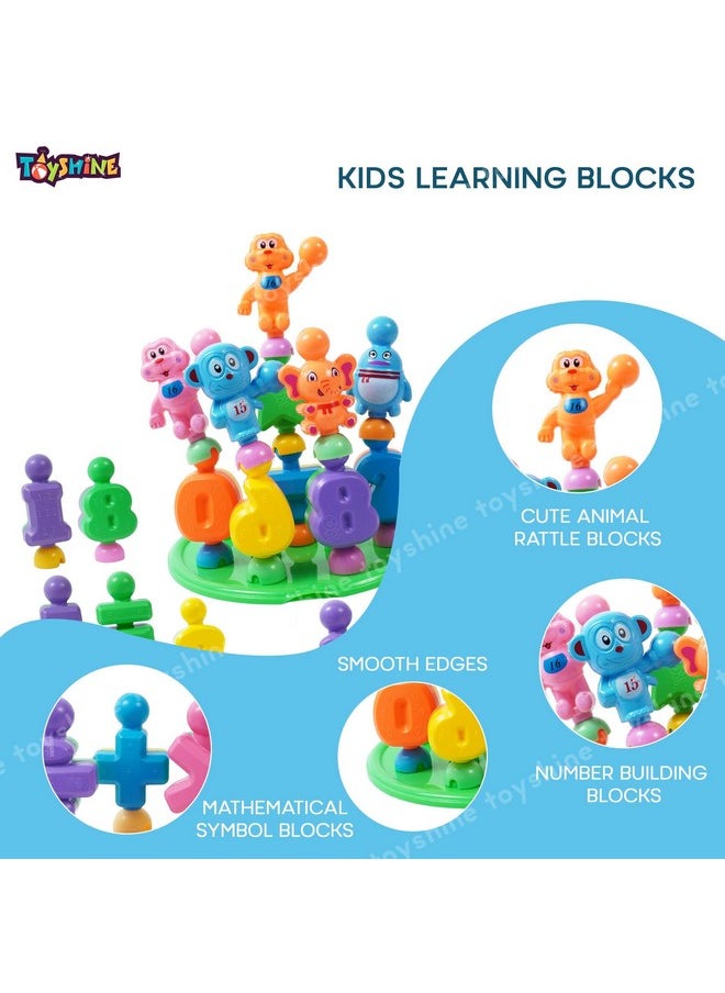 Toyshine 28 pc DIY Alphabet Learning Blocks with Baseplate and Cartoon Figures Early Education Toy for Kids