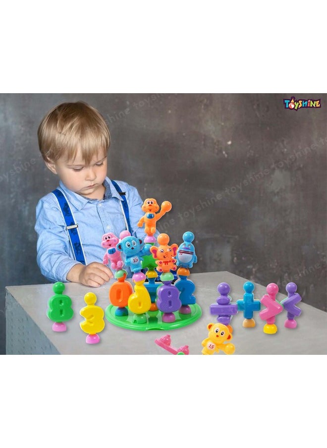 Toyshine 28 pc DIY Alphabet Learning Blocks with Baseplate and Cartoon Figures Early Education Toy for Kids