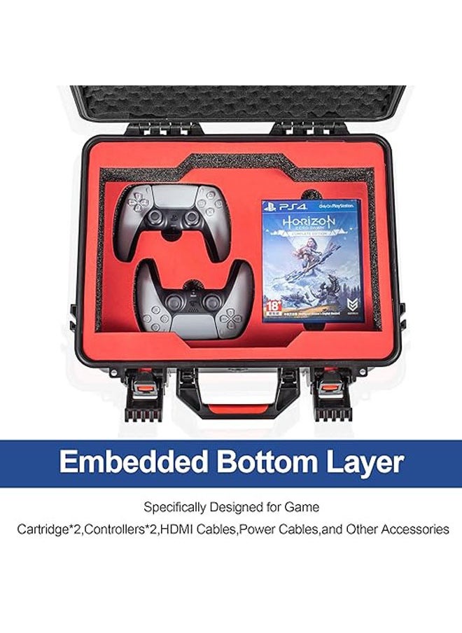 2023 Hardshell Suitcase Waterproof suitcase for PlayStation 5 consoles (slim), controllers and accessories (not for PS5 consoles 2020)