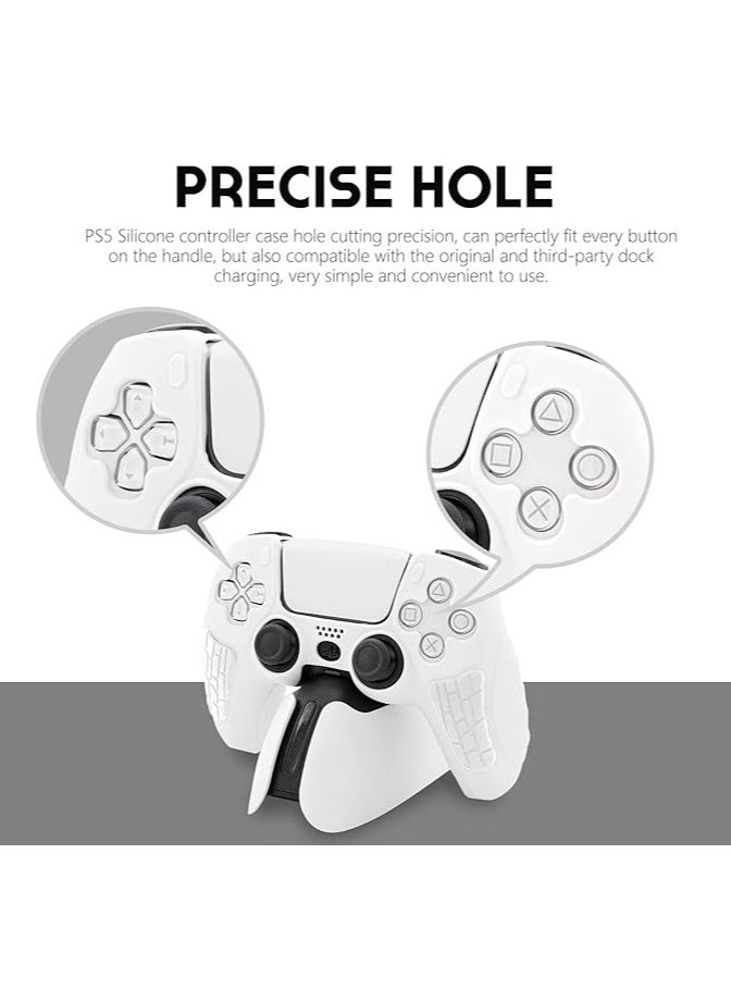 PS5 Drive Silicone Case, PS5 Controller Cover Silicone Case, Anti-Slip and Sweat Resistant Case, PlayStation 5 Driver Accessories, Game Console Accessories (White)