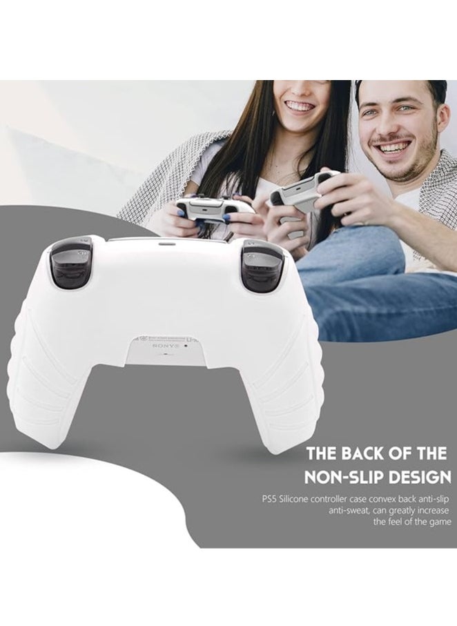 PS5 Drive Silicone Case, PS5 Controller Cover Silicone Case, Anti-Slip and Sweat Resistant Case, PlayStation 5 Driver Accessories, Game Console Accessories (White)
