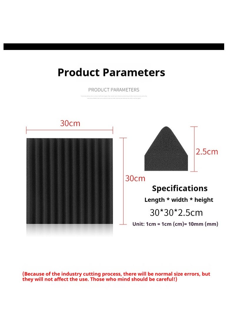 12-Piece Recording Studio Soundproof Wedge Foam