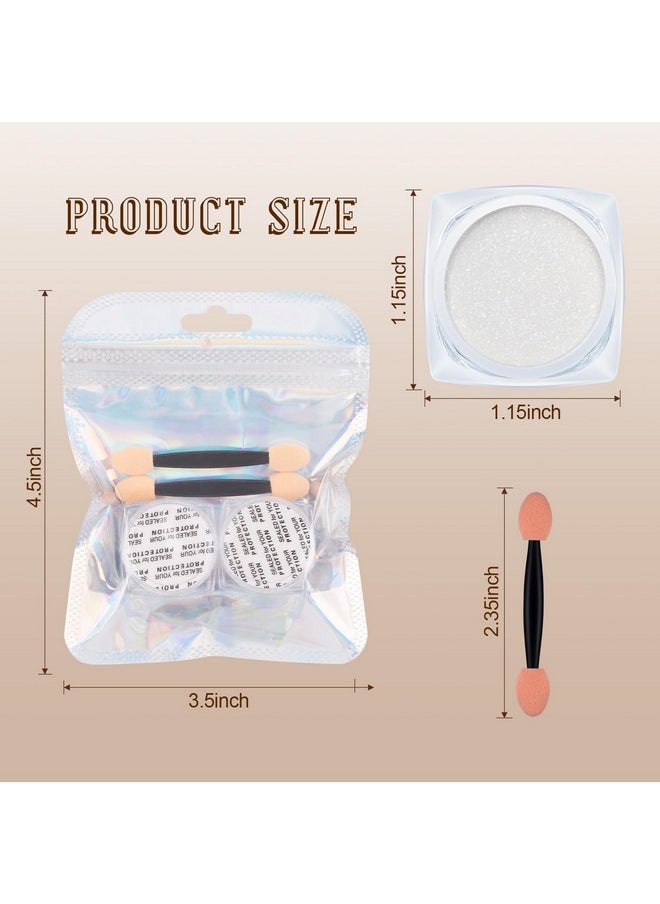 Artdone 2 Jars Chrome Nail Powder White Pearl and Gold Pearl,Iridescent Aurora Powder Metallic Mirror Effect Pigment Pearlescent Mermaid Pigment Pearl Glitter Dust Kit (White and Gold)