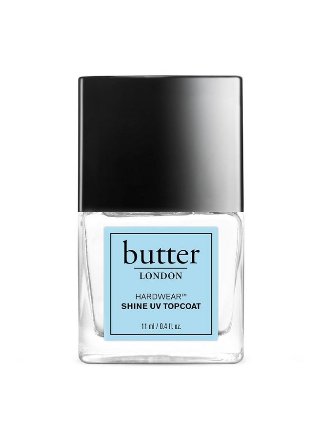 butter LONDON Shine UV Top Coat Nail Polish, Hardwear - Sheer Coverage with Glossy Finish - Quick-Drying Topcoat is Helps Prevent Chipping & Smudging - UV Protection for Long Lasting Radiant Color
