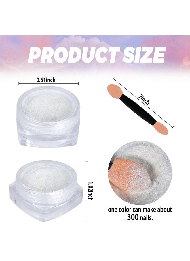 Laza Mermaid Pearl Chrome Nail Powder, 8 Colors Metallic Mirror Effect Pigment, Iridescent Aurora Nail Glitter Dust Kit for Gel Nail Art Decoration, Resin Craft, Gifts - Sweet Candy