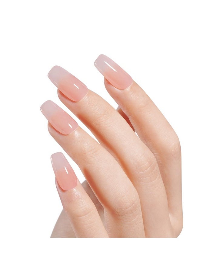 AILLSA Dip Powder Translucent Nail Dipping Powder Jelly Nude Salmon Pink Dip Powder Colors for DIY Manicure Salon at Home Easy to Use Nail Dip Powder for Christmas Gift (1 Oz)